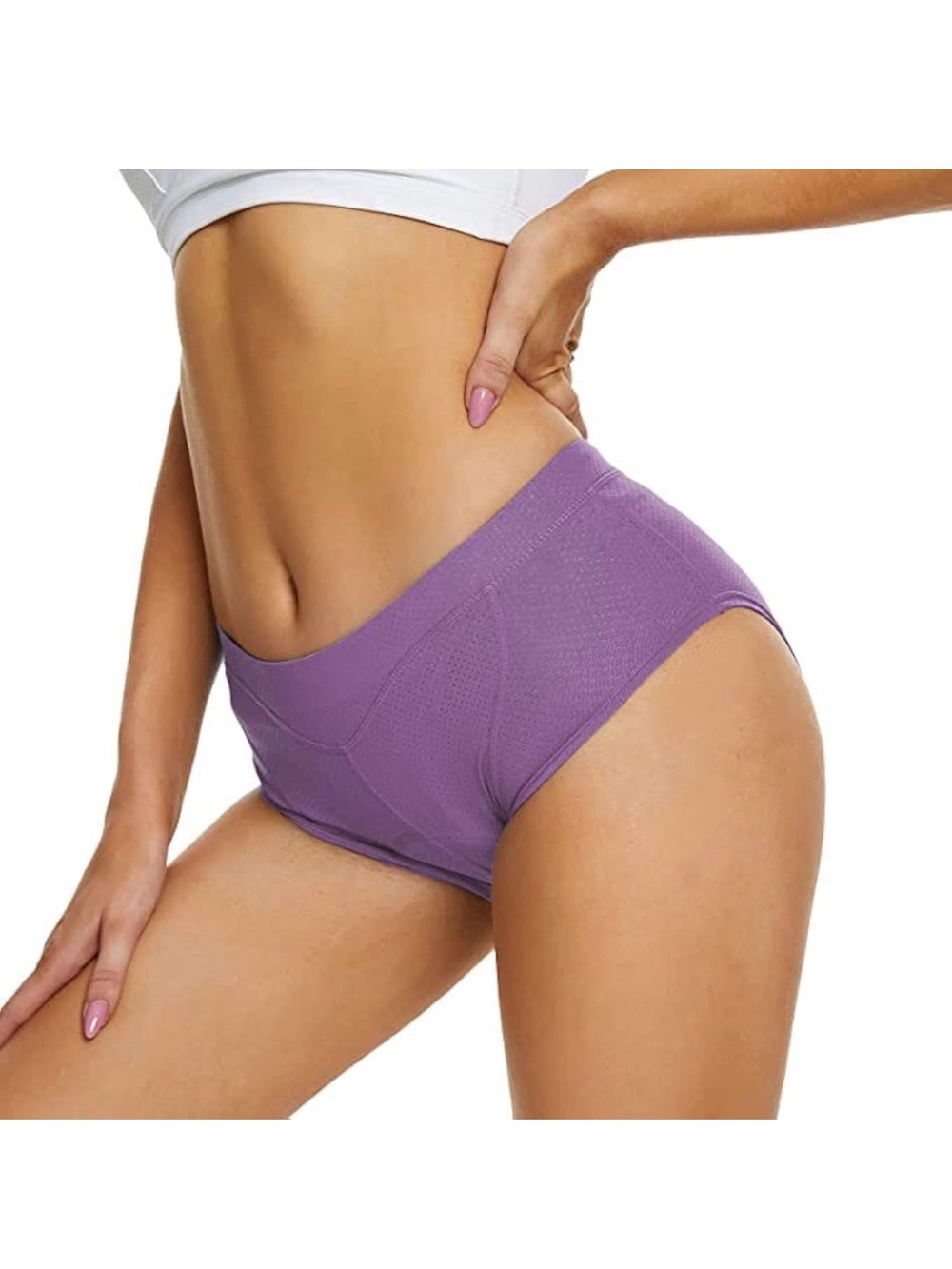 Seamless High-Waist Cycling Briefs in Purple
